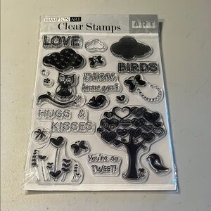 Bird and tree crafting chest stamps by Hampton Art